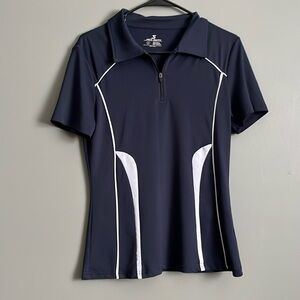Blue quarter zip golf shirt